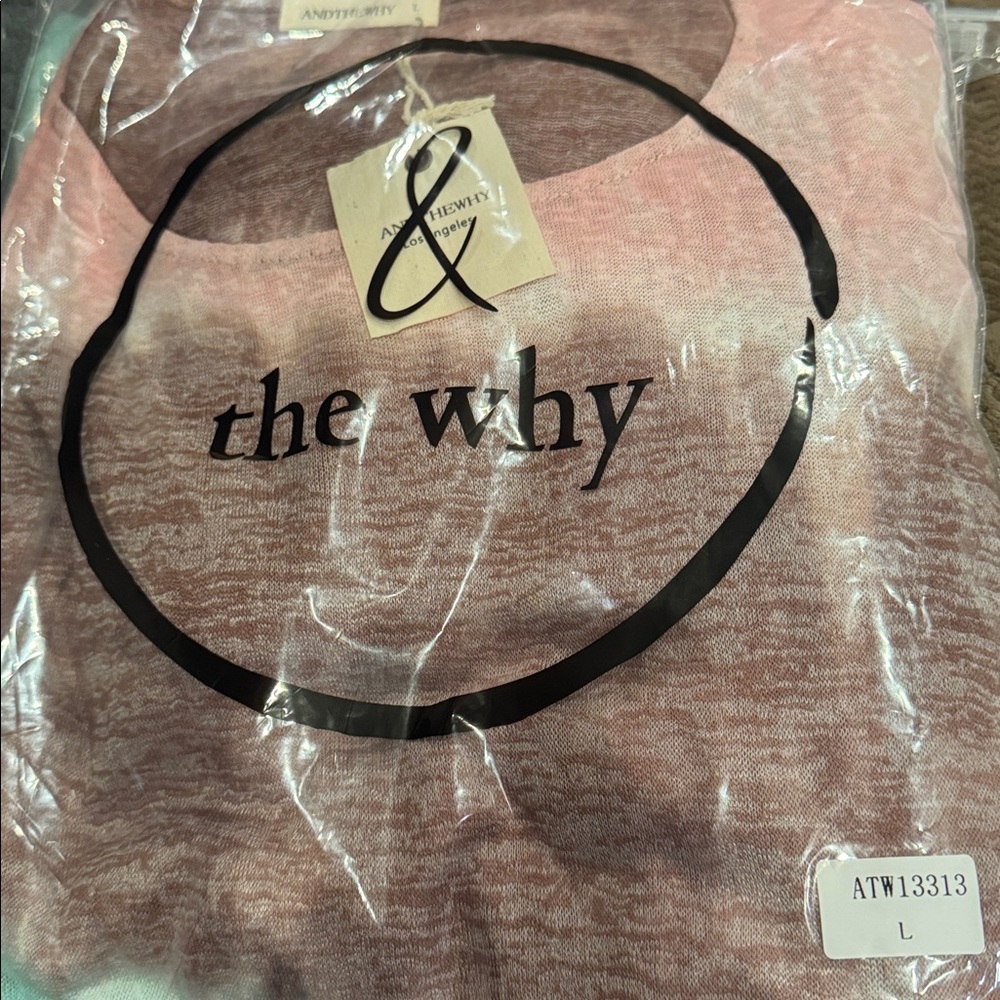B110 And The Why  Tie Dye Tie Front Detail Long Bell Sleeve Blouse - Size: Large - Picture 10 of 10